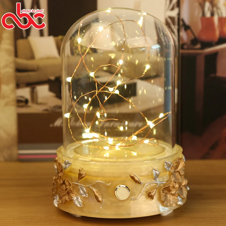 Glass Dome With LED Lights Bluetooth Speaker And Remote Control