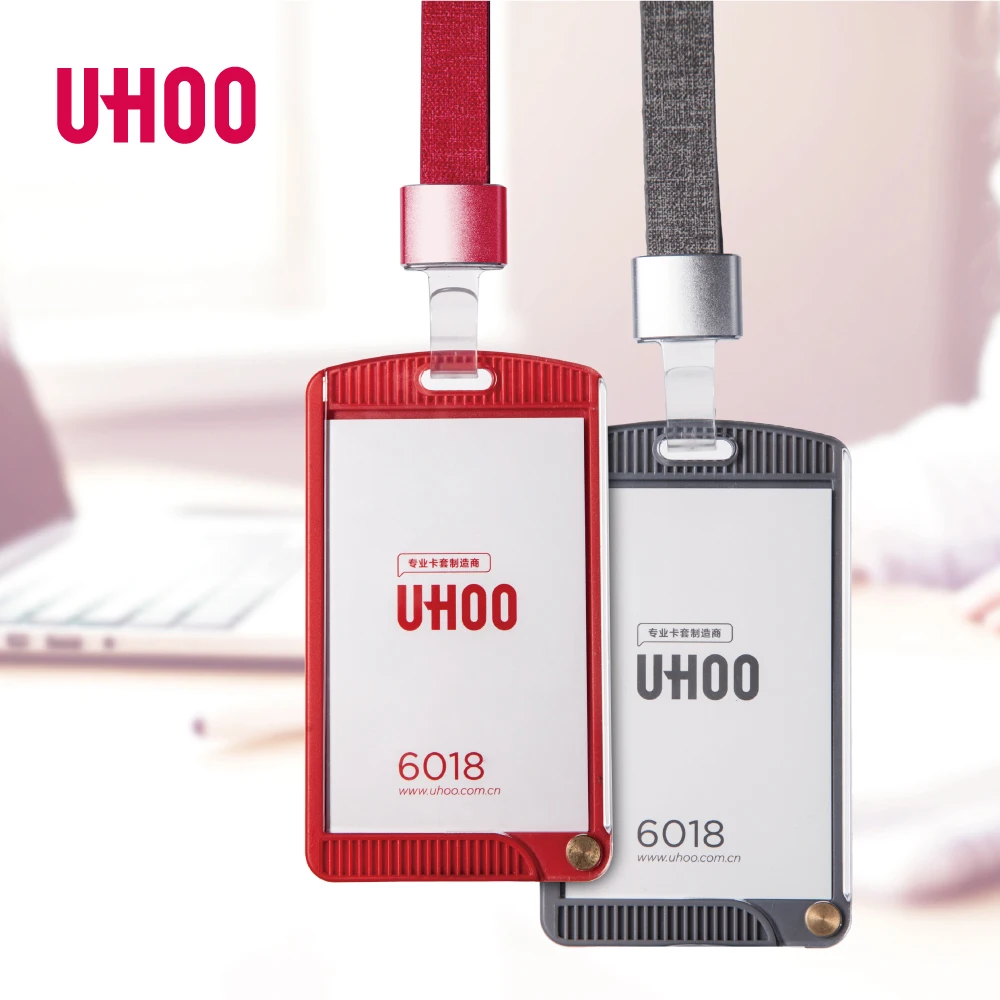 
Manufacturer High quality unique rotating design leather badge holder set 