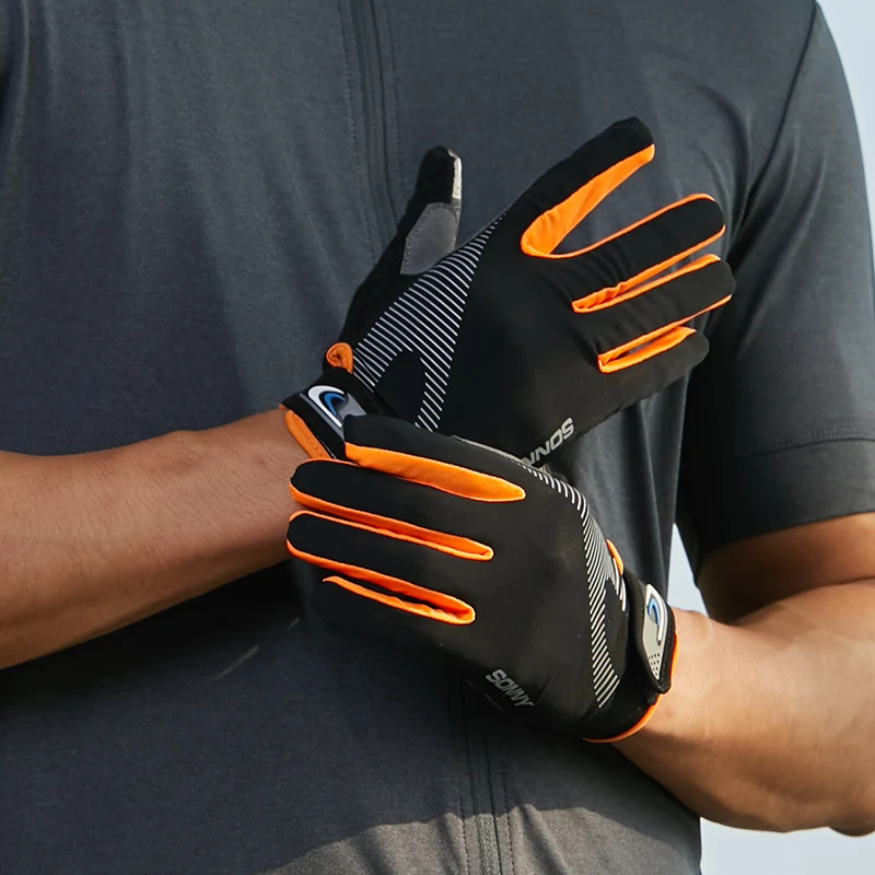 Custom full finger outdoor sport antislip riding exercise running touch screen luvas gloves