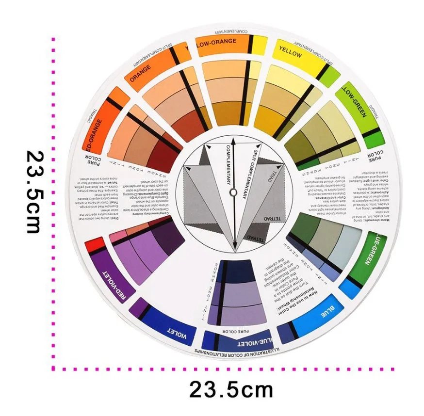 Tattoo Ink Color Wheel Table Permanent Tattoo Makeup Accessories Micro Pigment Color Wheel Guide for Mixing Color