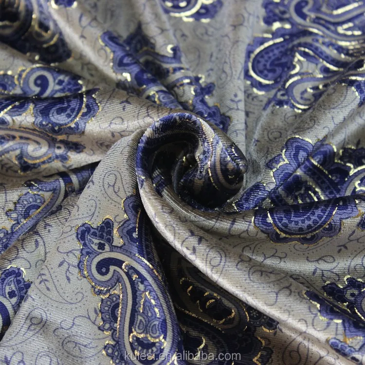 
China suppliers hotsale Korean velvet printing gilding knitted fabric 
