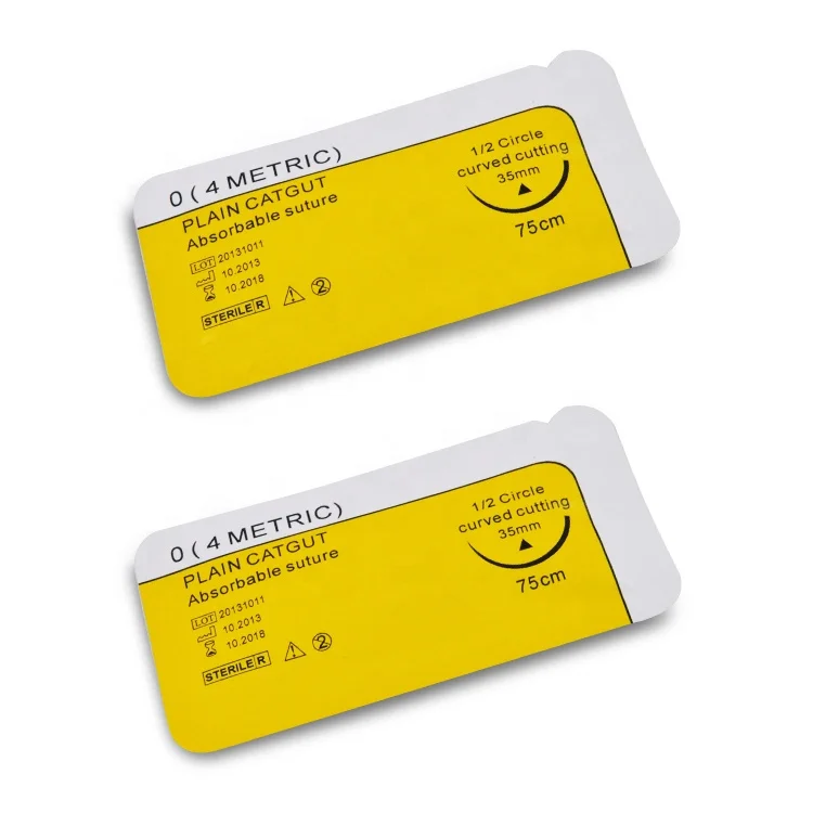 
Одобренный CE & ISO хирургический абсорбируемый простой кетгут шов 