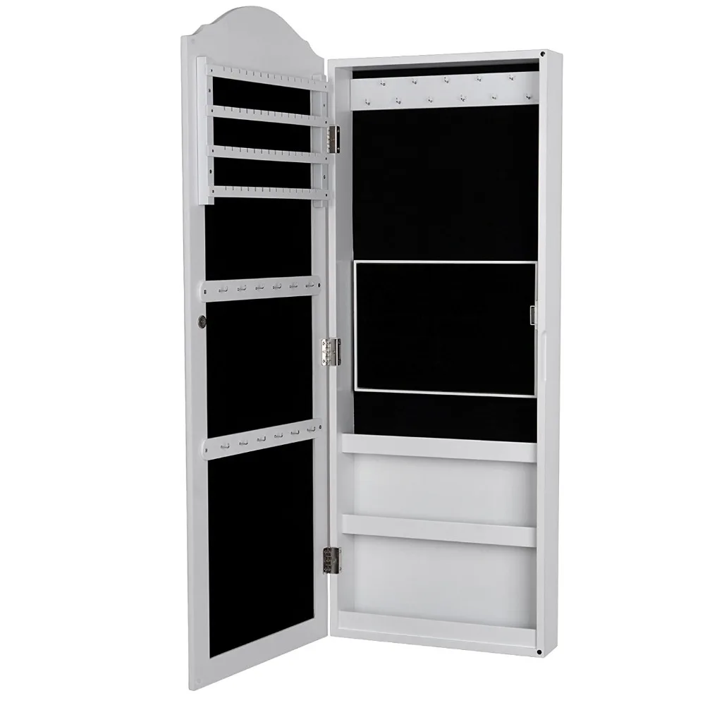 MDF wooden wall hanging in wall door mirror jewelry cabinet