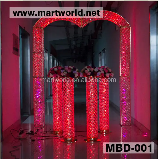 Hot LED RGB crystal decorative arch for wedding decorations crystal backdrop stand wedding arch weddings decoration(MBD-001)