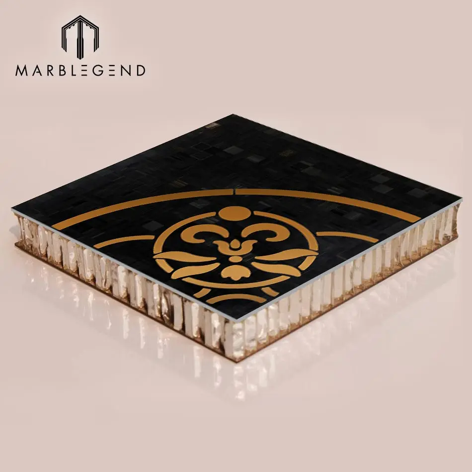 lightweight natural black Marble Composite Aluminium Honeycomb Panel Wall Cladding