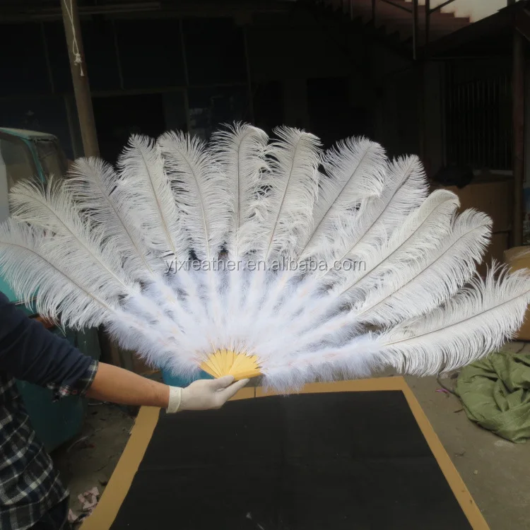 wholesale cheap white feather fan dancing  ostrich fans