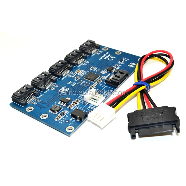 SATA II Adapter Card SATA 1 to 5 Port Converter (SATA Port Multiplier) Riser card Hub for IFPS