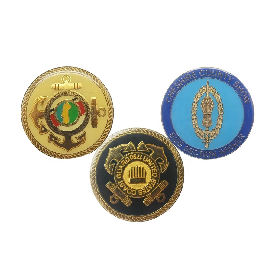 Wholesale metal coin with 2D custom hard enamel gold challenge coin