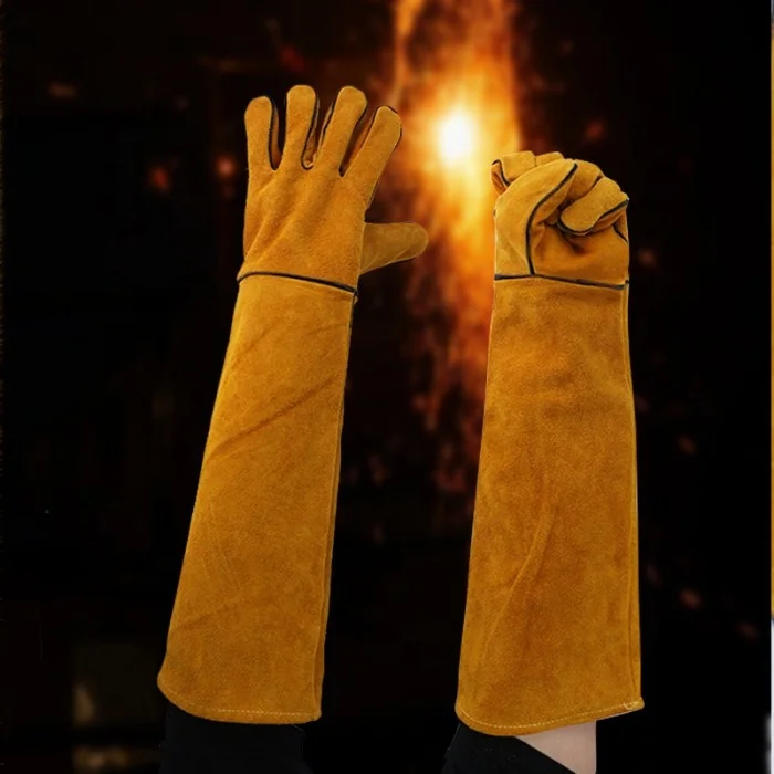 Extreme Heat and Fire Resistant Long Sleeves 60 cm Leather Welding Glove