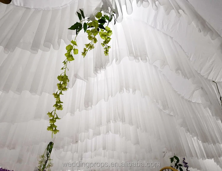New Design S-shaped Ceiling Drapery Fabric Wedding Ceiling Drapes For Weddings Stage Backdrop