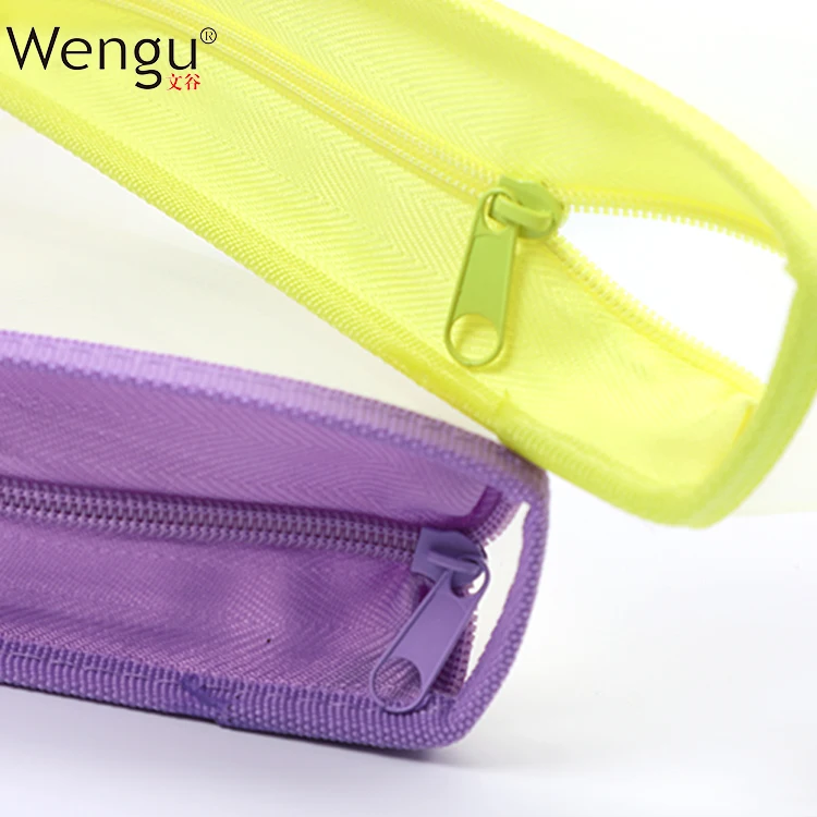  Печатная компания Wengu оптовая продажа высококачественный прозрачный водонепроницаемый полипропиленовый саржевый держатель на молнии для шитья канцелярских
