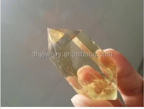 Wholesale Good Quality Crystal Quartz Polished Healing Citrine Double Points Wand For Decoration