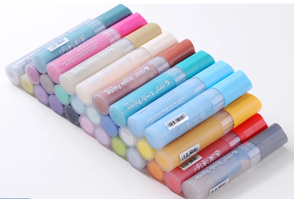 
Wholesale 28 Colors Water Based Graffiti Acrylic Paint Marker Pens For Paper, Rocks, Wood, Canvas, Glass, Ceramics, 