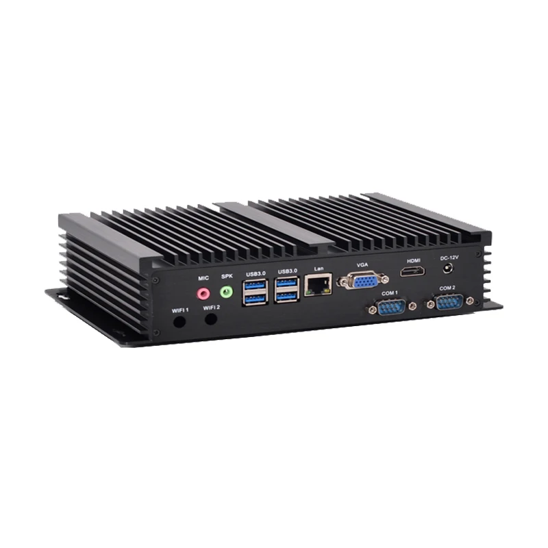 Fanless Embedded Industrial Computer with I5-8250U CPU supports 2xRS232 and 7xUSB (2 WIFI Antenna)