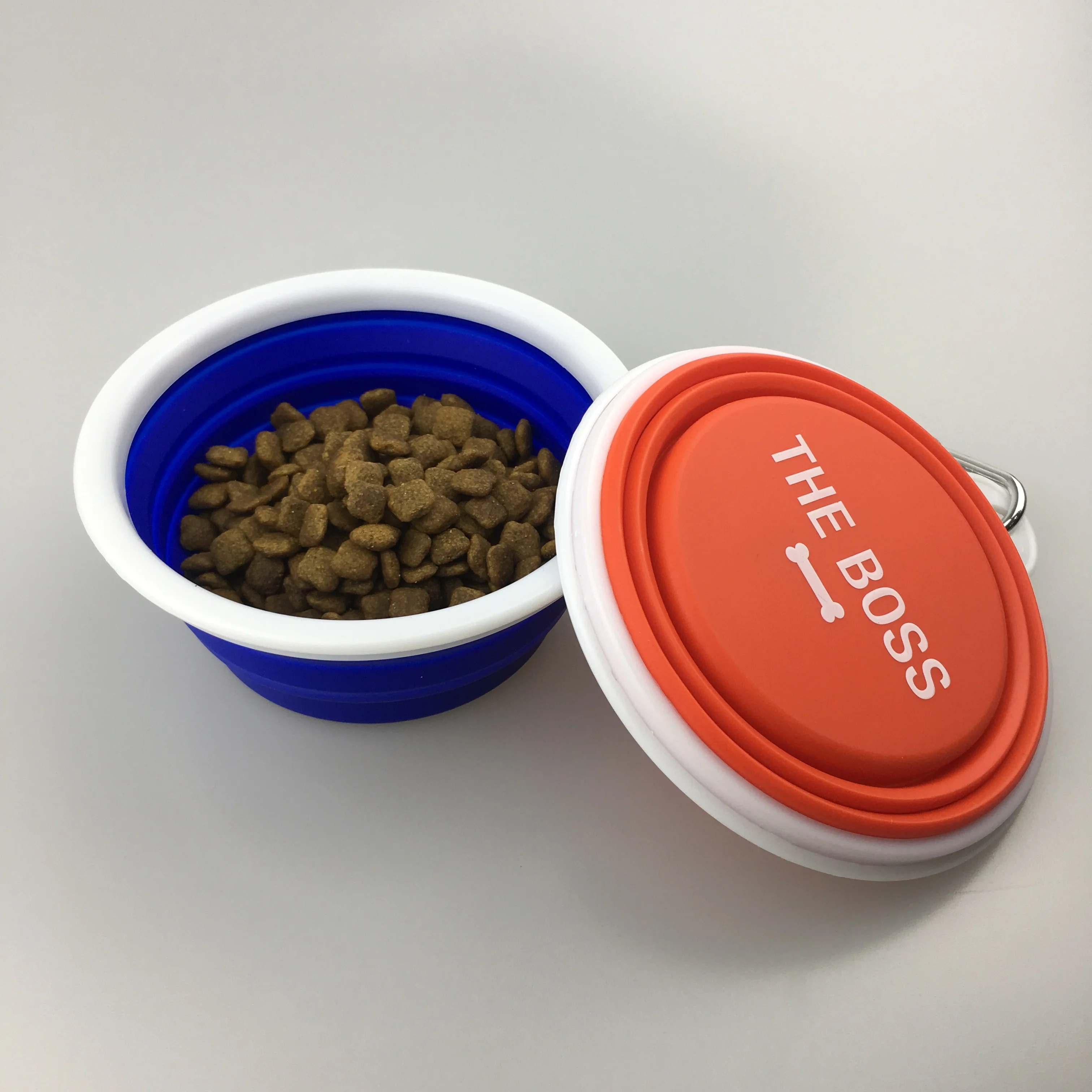 Easy to carry a folded silicone pet bowl