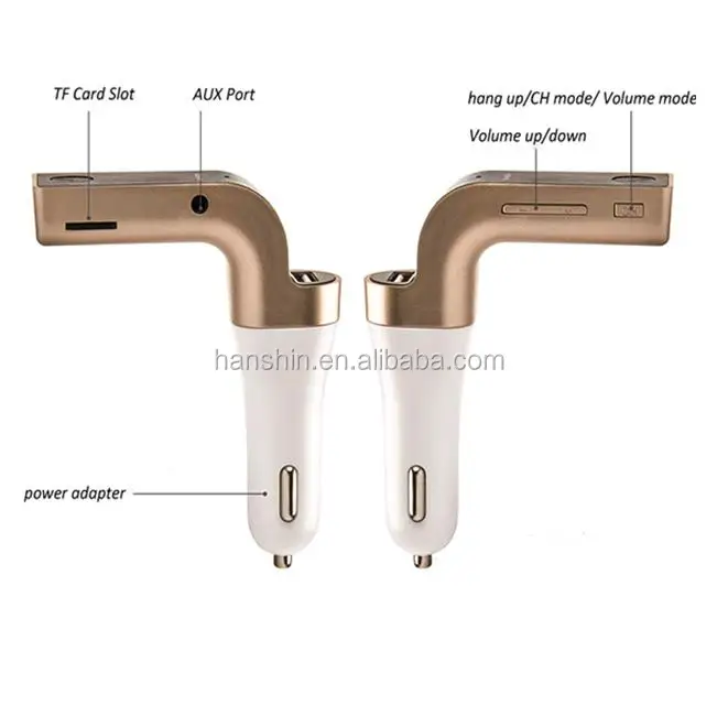 Univeral 4-in-1 CAR KIT G7 FM Transmitter TF Music Player 3 USB Car charger  FM Transmitter