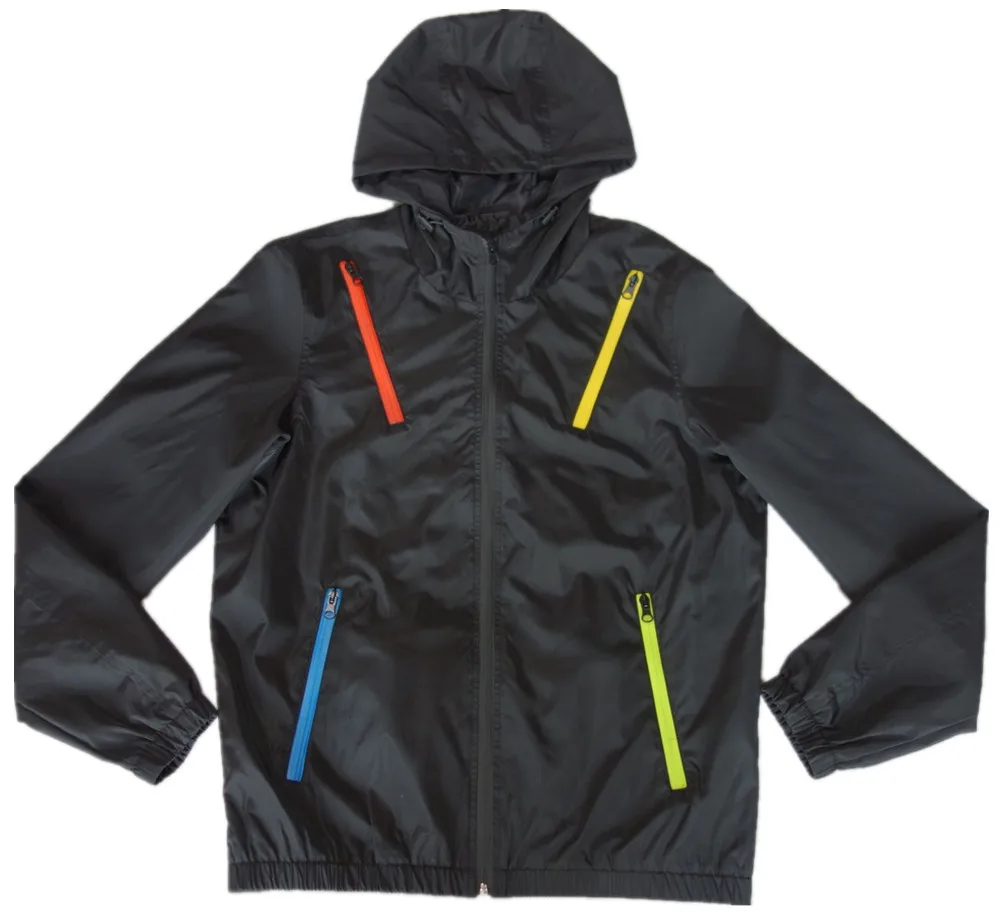 
Fashion outwear European style spring black windbreaker for men 