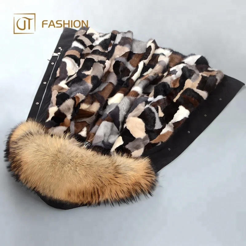 Парка большого размера 5XL из меха норки, оптовая продажа, XXXL пальто из меха кролика Рекс, парка из натурального меха