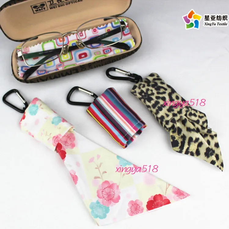 Microfiber Keychain Pouch In Eyeglasses Lens Care Products Custom Cleaning Cloth For Cleaning Eyeglasses