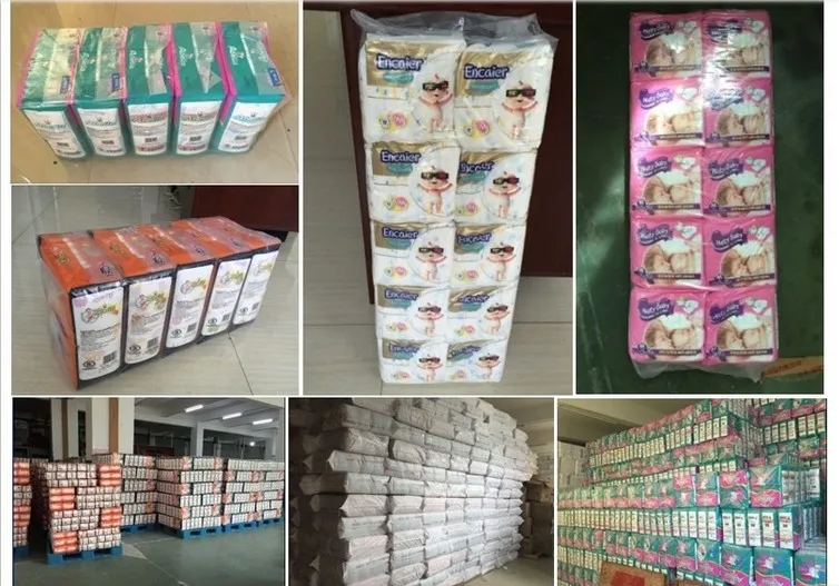 2018 popular High Quality factory Disposable Grade B Baby Diapers in bulk