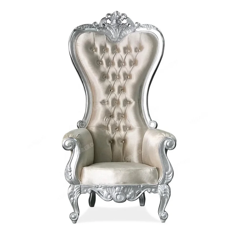 Luxury royal highback armchairs Multicolor king queen throne chair for wedding