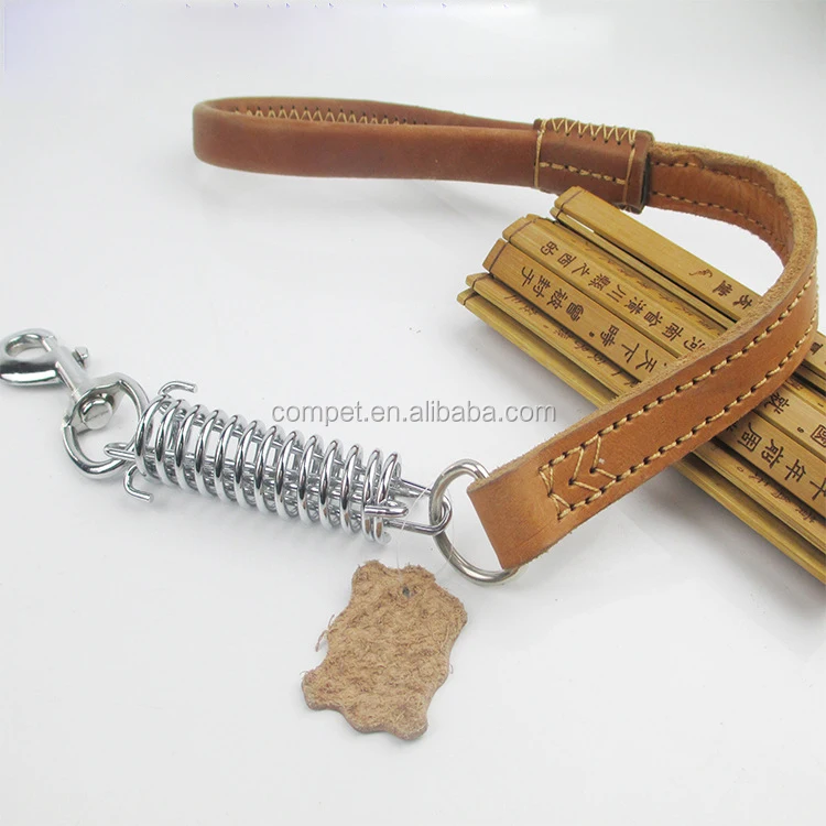 Handle used cattle hide short dog leads double stitched leather dog leash
