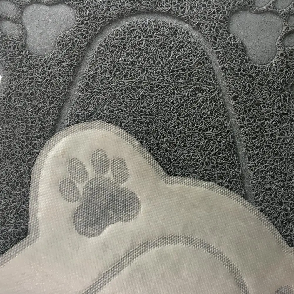 Easy to Clean coil Cute PVC Cat litter catcher mat