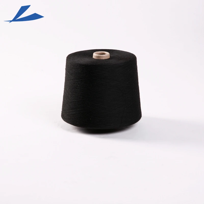 AA GRADE cheap price recycled 100% polyester Spun yarn for knitting and weaving GRS certificated