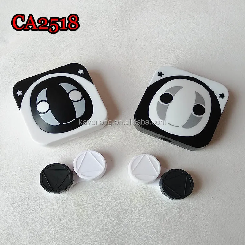 CA2518 no face cartoon scare colorful contact lens case