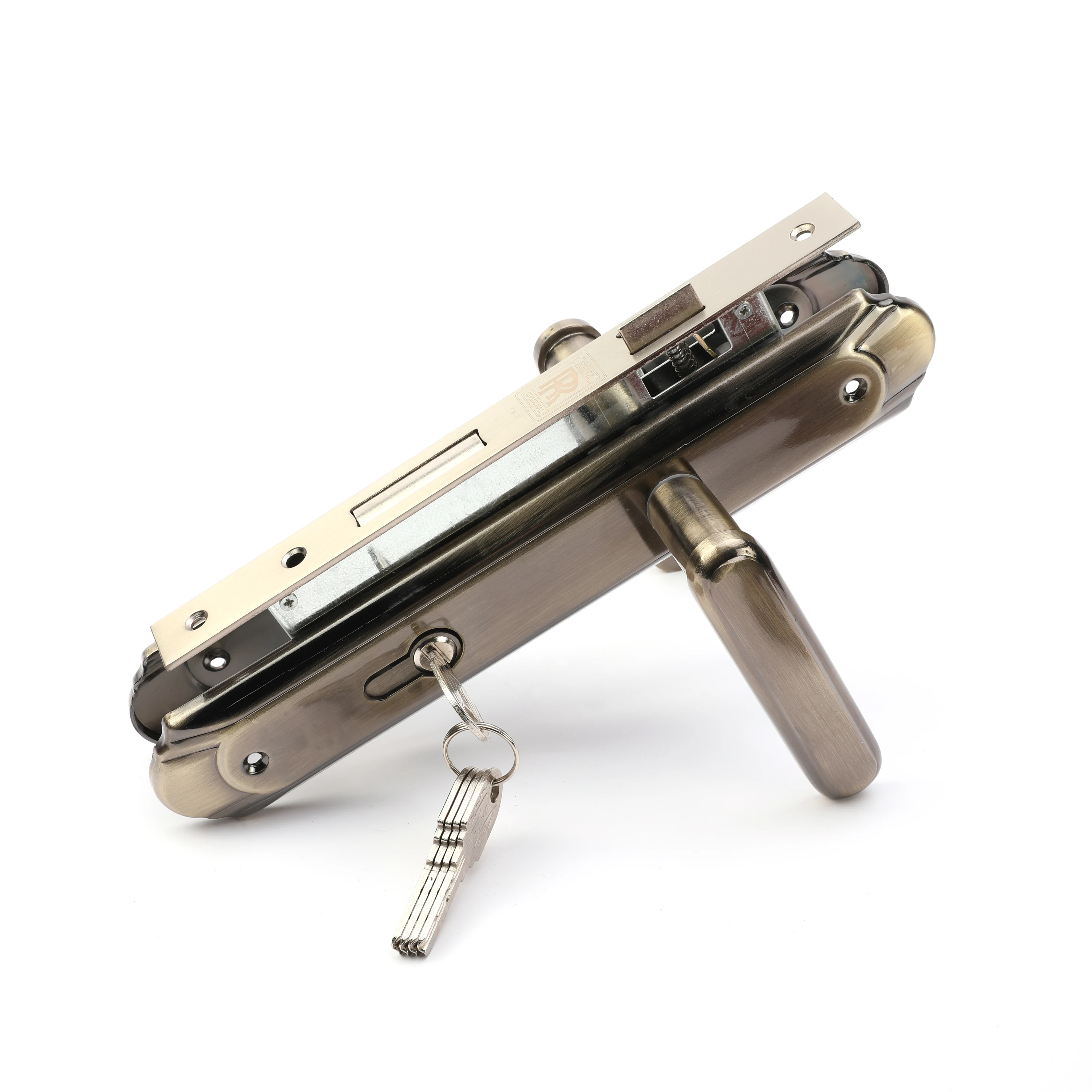 
Africa hot sale design Aluminum Iron doorlock handle cylinders low price hotel Zinc door lock 