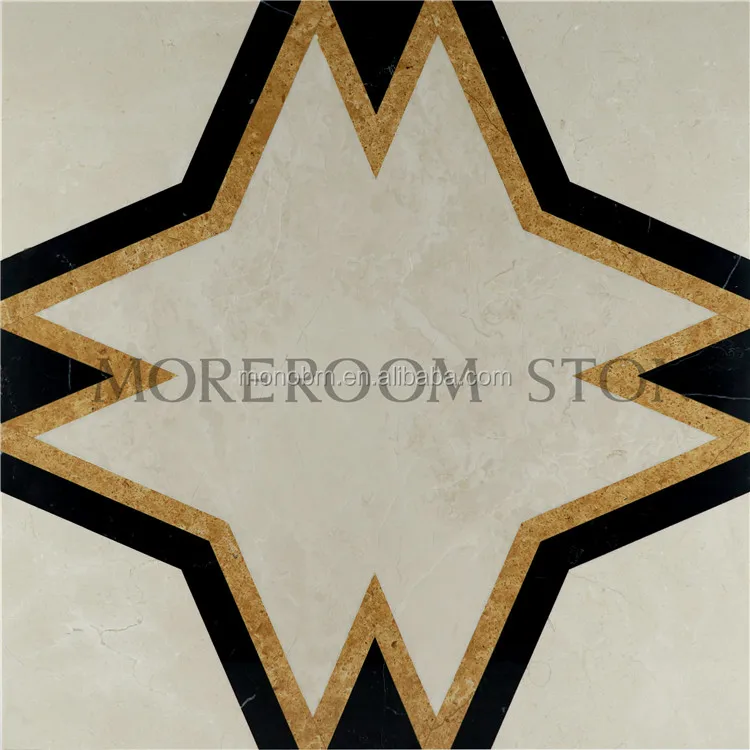 Итальянский водоструйный Бежевый полированный мраморный дизайн пола