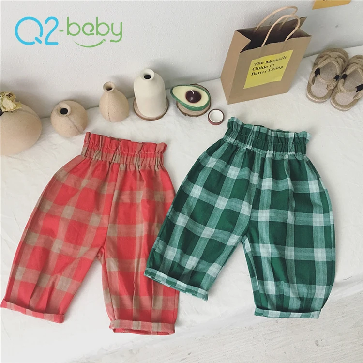 
Q2-baby Thin Infant Clothes Trousers Plaid Baby Summer Anti Mosquito Pants 