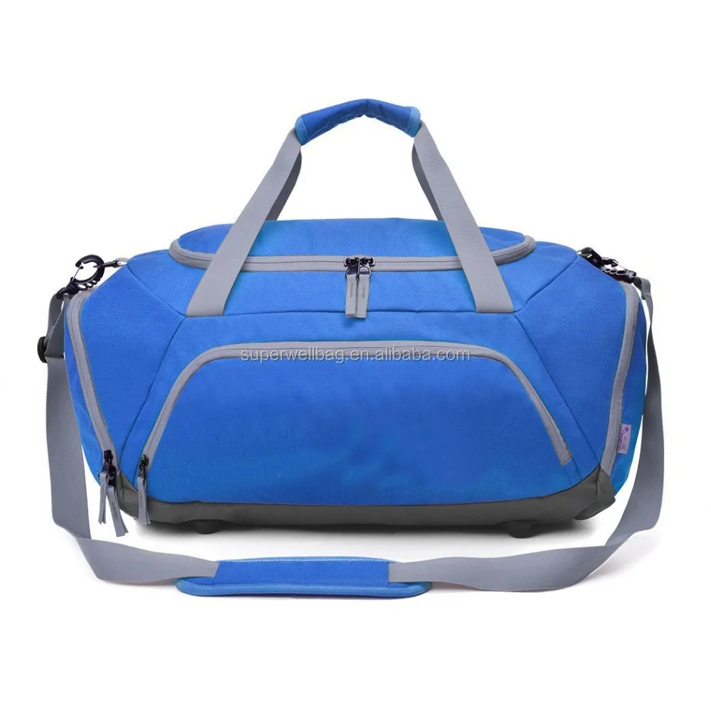 Blue color China made durable sports bag duffel bag gym weekend bag
