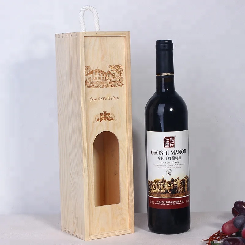 
Creative new design single bottle gift custom bamboo wooden wine box 