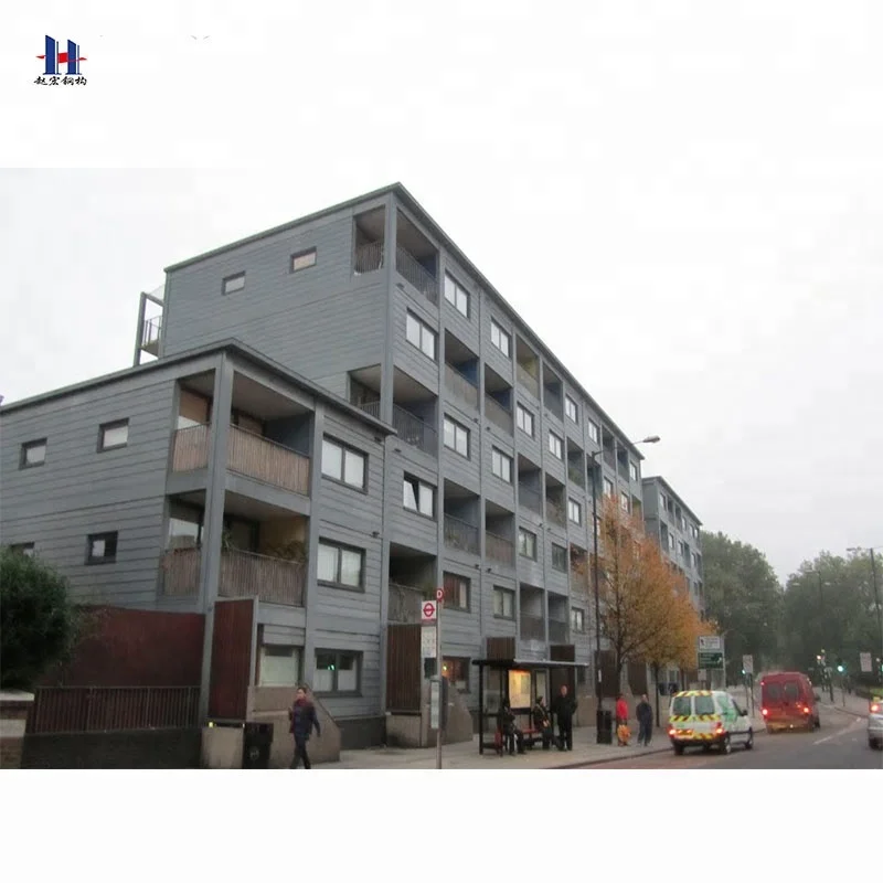 Modern design prefab steel structure hotel building