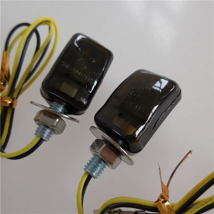 2x 6 SMD Smoked LED Mini Motorcycle Turn Signals Blinker Amber Indicators Lights For Motorbike Scooter Quad Cruiser Off Road