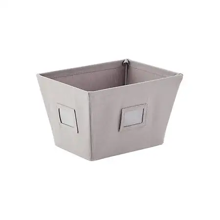 Grey Open Canvas Storage Bins
