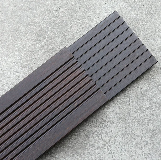 Outdoor Swimming Pool Carbonized Click Bamboo Deck Flooring Exterior Strand Woven Bamboo Floor