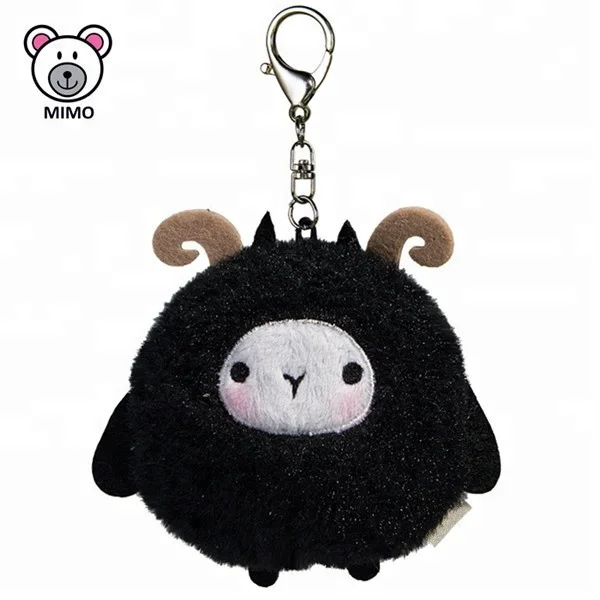 Promotion Gift Mini Black Goat Sheep Plush Toys Keyring Wholesale Cheap Custom Cute Stuffed Animal Soft Plush Sheep Keychain