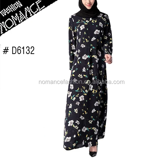 
Kaftan Abaya Islamic Muslim Womens Long Sleeve Printed Long Maxi Dress in Saudi 