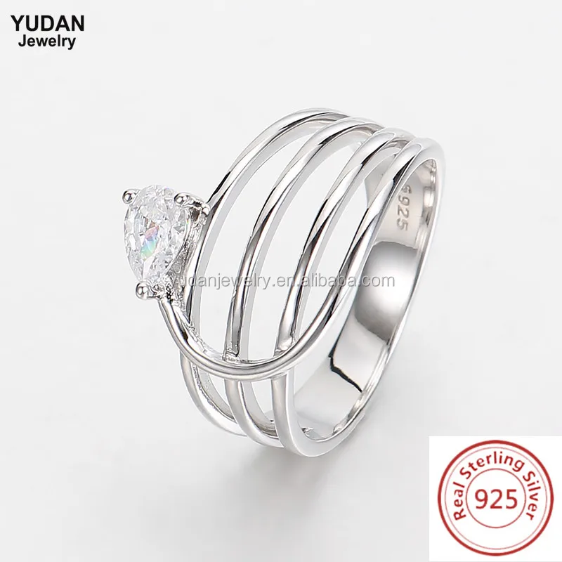 Factory Custom Sterling Silver Sparkling X Ring 925 italian silver ring