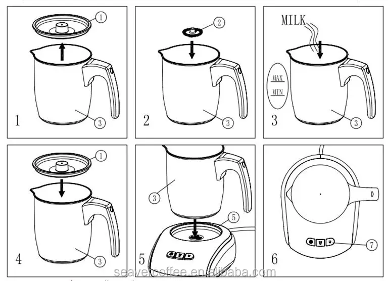 Most Popular Electric Home Appliance Milk Frother OEM ABS Milk Foaming Machine Espresso Coffee Maker CE / EU 230 680 CN;ZHE