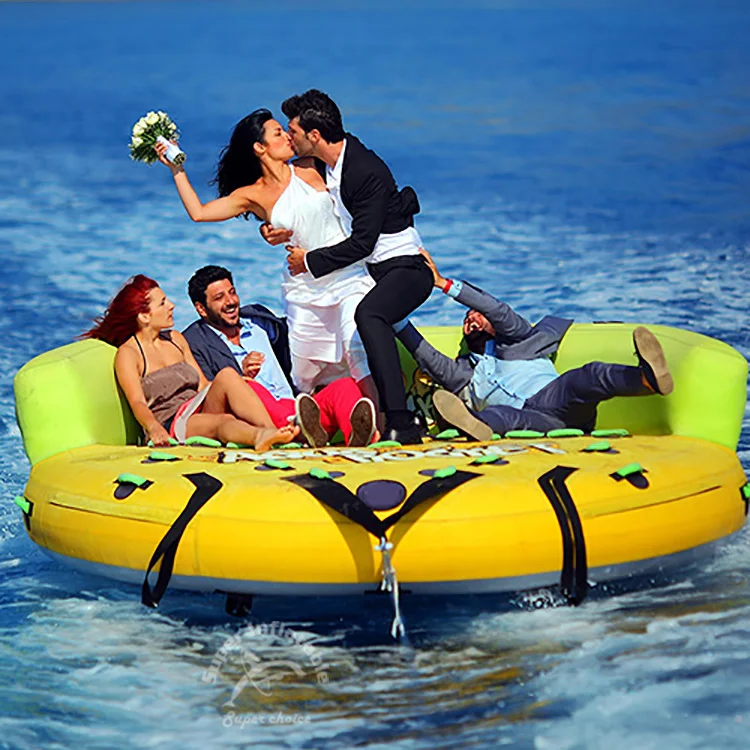 Надувная большая сумасшедшая буксируемая трубка НЛО с брезентовым дном для продажи