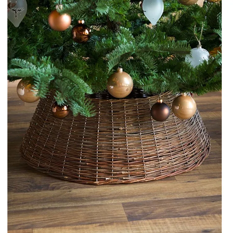 
Cheap Large handmade white Wicker rattan Christmas Tree Skirt 