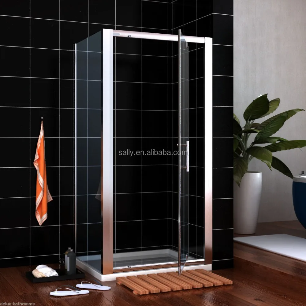A0706P1+F07116 Framed Pivot Hinge Shower Enclosure Cubicle Glass Door+Side Panel