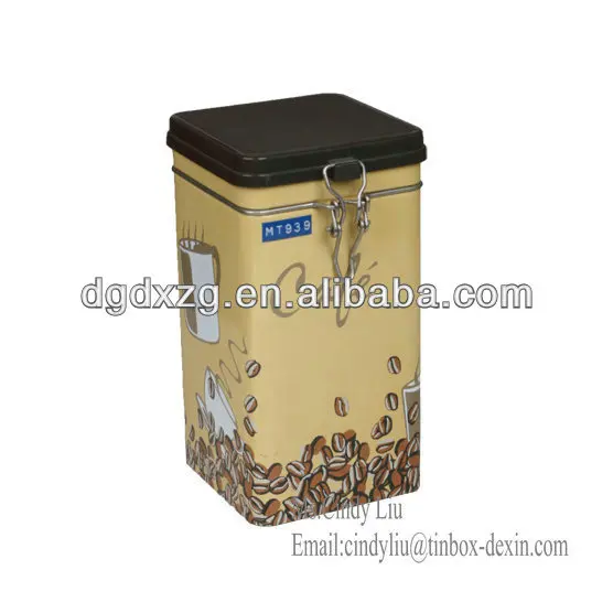 воздуха- жесткой кофе олова с пластиковой крышкой