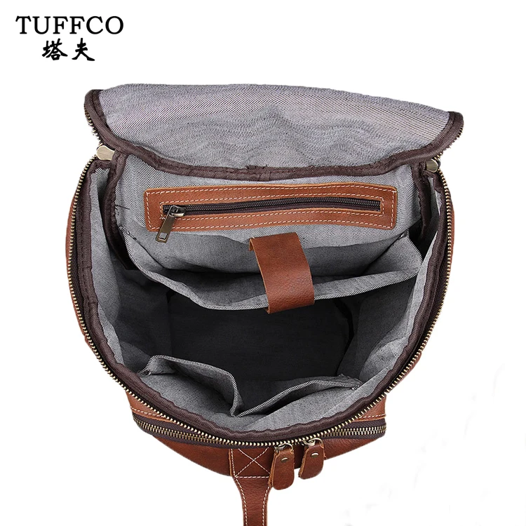 Wholesale High Quality Real Leather Backpack Climbing Knapsack for Men