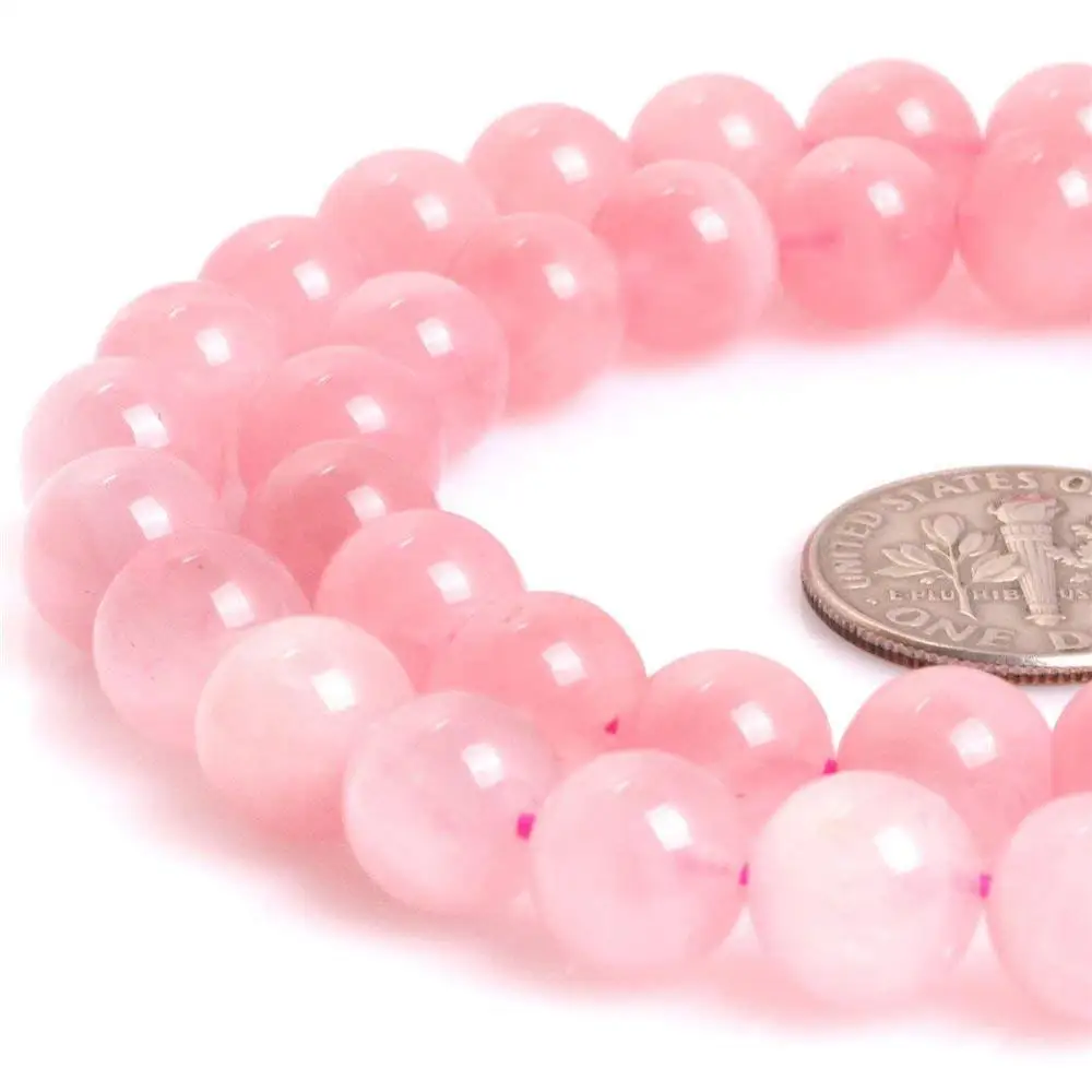 Rose Quartz Crystal Beads for Jewelry Making Natural Gemstone Round AAA Grade