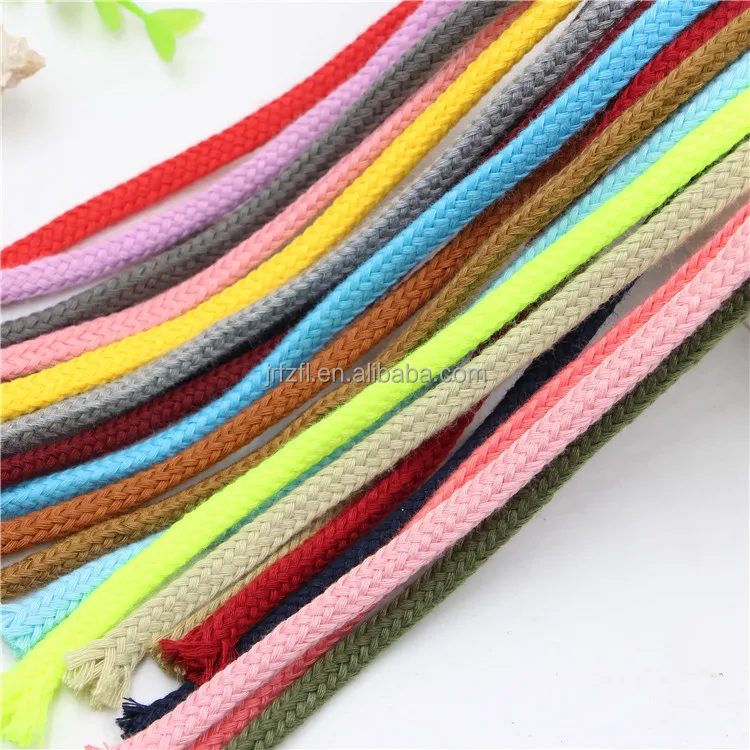 Wholesale customized braided cotton rope for garments accessory