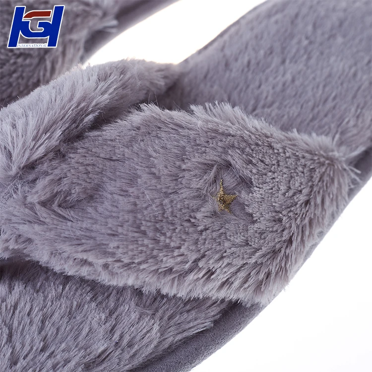 Fashion Slipper Woman Ladies Flat Slipper Flip Flop Slipper Women Summer Shoes HCG Indoor Mules Summer Sandals Faux Rabbit Fur